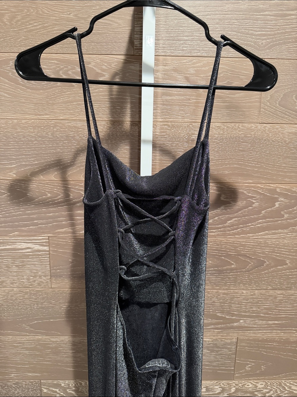 Metallic Open Back Gown - Picture 2 of 6